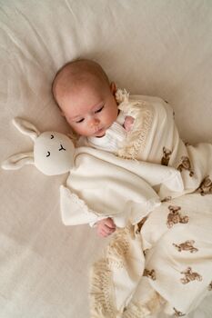 Personalised Knitted Baby Comforter Baby Gift, 2 of 4