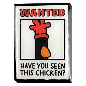 Wallace And Gromit | Feathers Mcgraw Wanted Poster Enamel Pin Badge, 4 of 4