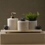Marble Bathroom Set With Black Glass Knot, Four Pieces, thumbnail 1 of 4