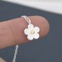 Tiny Forget Me Not Flower Pendant Necklace, thumbnail 3 of 11