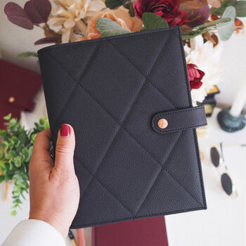 Personalised Vegan Leather A5 Ring Binder Organiser | Black, 2 of 6