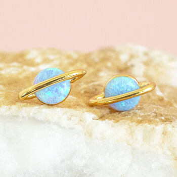 Out Of This World Opal Planet Earrings, 3 of 6