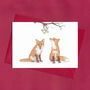 Woodland Christmas: Foxes And Mistletoe Christmas Card, thumbnail 3 of 9