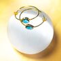 Blue Topaz Gemstone Hoop Earrings In Gold, thumbnail 3 of 7