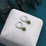 Genuine Jade Dangling Huggie Hoop Earrings, thumbnail 5 of 10