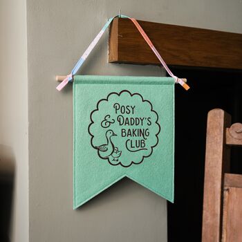 Personalised Daddy And Me Baking Club Pennant Flag Gift For Dad, 3 of 5