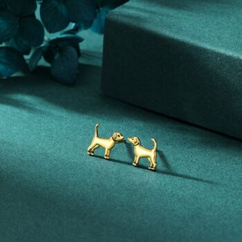 Cute Dog Stud Earrings In Sterling Silver, 6 of 12