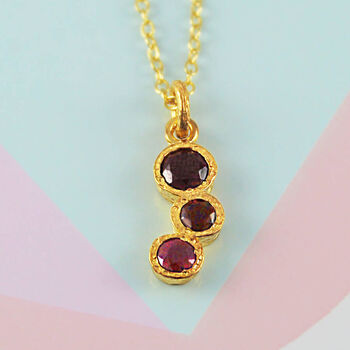 Ruby And Garnet July Birthstone Silver Necklace, 3 of 4