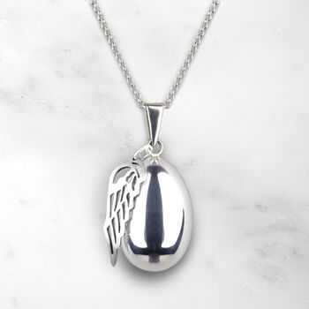 Egg Pregnancy Necklace With Angels Wing, 4 of 5