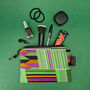 Small African Print Zip Pouch | Green Kente Kofi Print, thumbnail 4 of 4