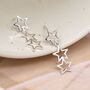 Sterling Silver Hanging Star Earrings, thumbnail 2 of 7
