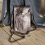 Metallic Leather Cross Body Phone Bag In Bronze, thumbnail 1 of 3