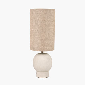 Coastal Sandstone Table Lamp With Cream Shade, 2 of 8