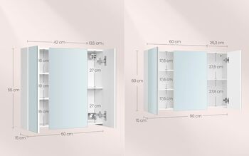 Wall Storage Cabinet With Mirror, 2 of 11