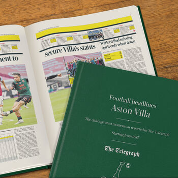 Aston Villa Personalised Football Telegraph Book, 7 of 12