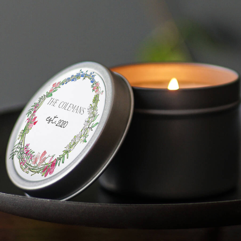 Personalised Family Birth Flower Wreath Candle By This Is Nessie