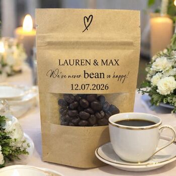 Personalised Coffee Bean Wedding Favour Pouch, 3 of 3