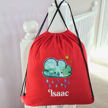 Personalised Cloud Drawstring Pe Kit Bag, 4 of 5