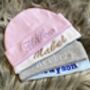 Personalised Embroidered Newborn Baby Hat, thumbnail 1 of 10