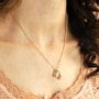 Personalised Small Wide Heart And Crystal Charm Necklace, thumbnail 3 of 10