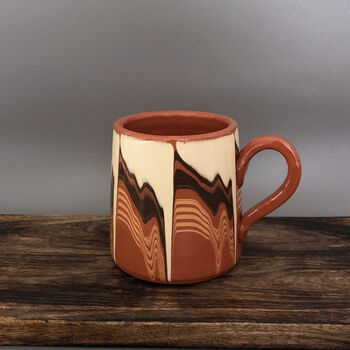 Stoneware Tea Mug Or Tankard In Black And Beige Colour, 2 of 5
