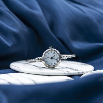 Multicolour Stainless Steel Roman White Bracelet Watch, 8 of 10