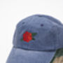 Embroidered Baseball Cap With Rose Design, thumbnail 8 of 10