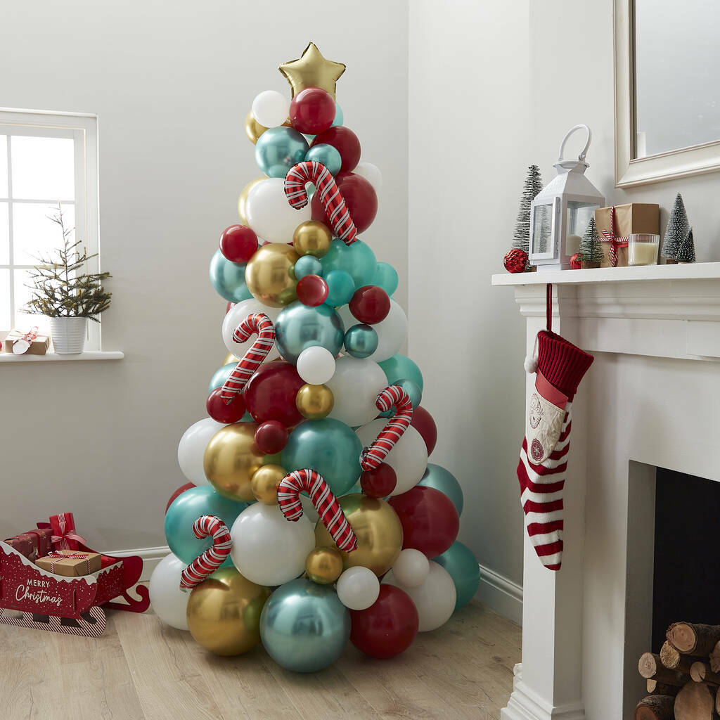 Candy Cane Balloon Christmas Tree