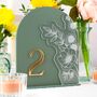 Floral Arch Wedding Table Number, thumbnail 3 of 6