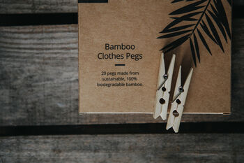 Bamboo Laundry Pegs Biodegradable 20 Pack, 8 of 8