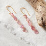 Watermelon Tourmaline Dangle Gold And Silver Earrings, thumbnail 7 of 10