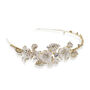 Marigold Gold Plated Enameled Floral Bridal Headband, thumbnail 2 of 7