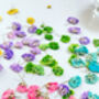 Heart Earrings With Colourful Gypsophila Flowers, thumbnail 3 of 11