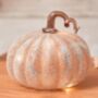 Glass LED Light Up Frosted Pumpkin Decoration, thumbnail 2 of 2