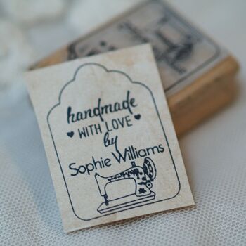 Handmade Personalised Rubber Stamp Sewing Design, 2 of 3