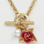 English Rose Pearl Gold Chain Necklace, thumbnail 3 of 8