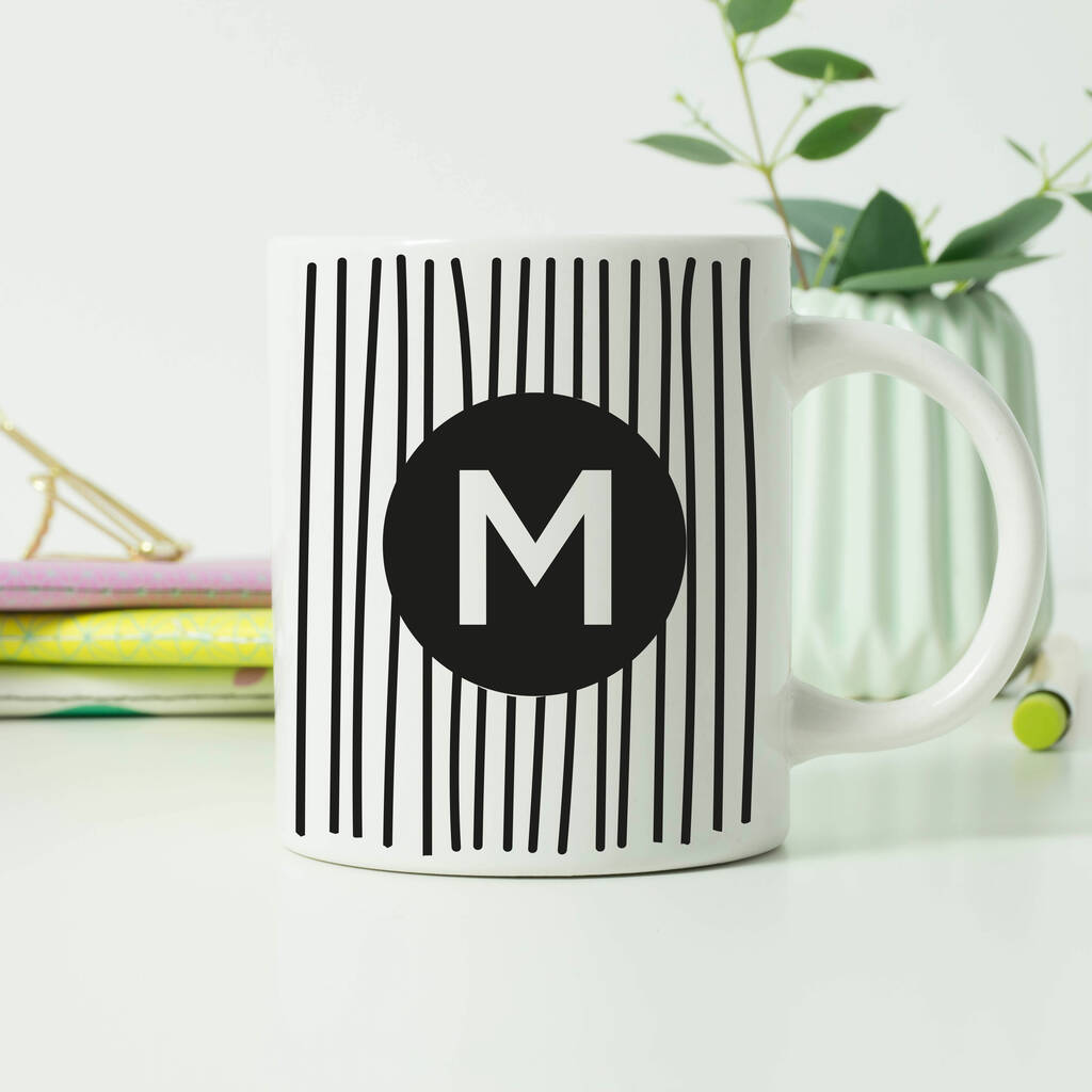 Personalised Alphabet Letter Lines Mug By Megan Claire
