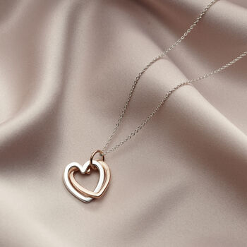 Personalised Interlinking Hearts Necklace With Gold, 5 of 7