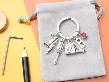 Builder Personalised Keyring Gift For Diy Fan, 6 of 8