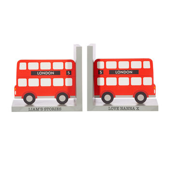 Personalised Kids London Bus Bookends, 6 of 9