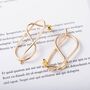Gold Plated Artistic Abstract Infinity Stud Earrings, thumbnail 5 of 8