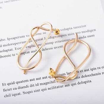 Gold Plated Artistic Abstract Infinity Stud Earrings, 5 of 8