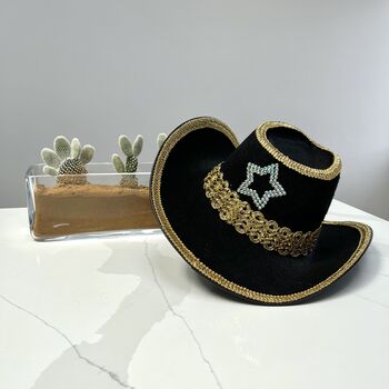Black And Gold Cactus Cowboy Hat, 6 of 6