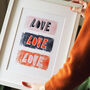 Love Typography Art Print, thumbnail 1 of 3