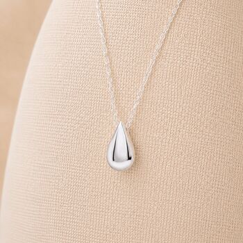 Personalised Sterling Silver Tiny Teardrop Pendant Necklace, 3 of 10