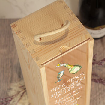 Prosecco O'clock Bottle Box With Clear Lid And Glass, 3 of 3