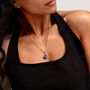Teardrop Lapis Urn Necklace 18 K Gold Plated Silver, thumbnail 3 of 9