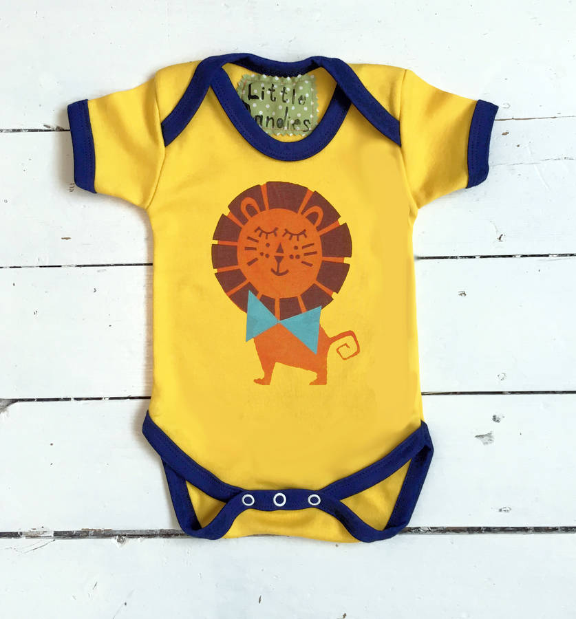 handprinted lion baby vest by little dandies | notonthehighstreet.com