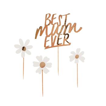 One Gold 'Best Mum Ever' Daisy Cake Topper, 2 of 2