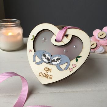 Personalised Valentine's Love Token, Sloth Couple, 2 of 7